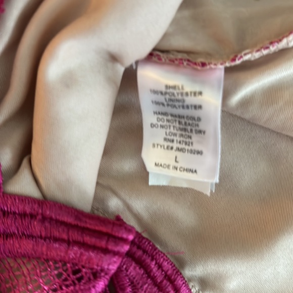 Women's Sleeveless Lace Floral -Cocktail. Knee  Length for Party. Pink.Size L. - Picture 16 of 16